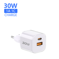 Chargeur mural USB-C GaN 30W Tommox, chargeur rapide PD Type C pour téléphones, vente en gros, charge rapide Samsung, iPhone, iPad