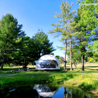 Tente dôme géodésique 7M pour glamping resorts Maison dôme de luxe isolée 4 saisons avec option salle de bain