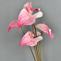 Bunga buatan Anthurium asli kualitas tinggi dalam vas ukuran kecil untuk dekorasi pernikahan & Rumah