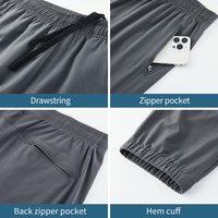 Pantalon de sport pour homme personnalisé en tissu extensible nylon-spandex, séchage rapide, taille élastique, coupe ample, idéal pour la course et la gym