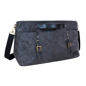 Sac messager en cuir véritable vintage en papier kraft, respectueux de l'environnement, sac bandoulière, sac de voyage, sac de sport - Product Image 3