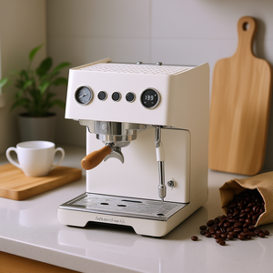 Cafetera Espresso Semiautomática de 15 Bares, Tanque de Agua de 1.7L, Acabado Blanco Marfil, Vaporizador de Leche, 1050W - Product Image 2