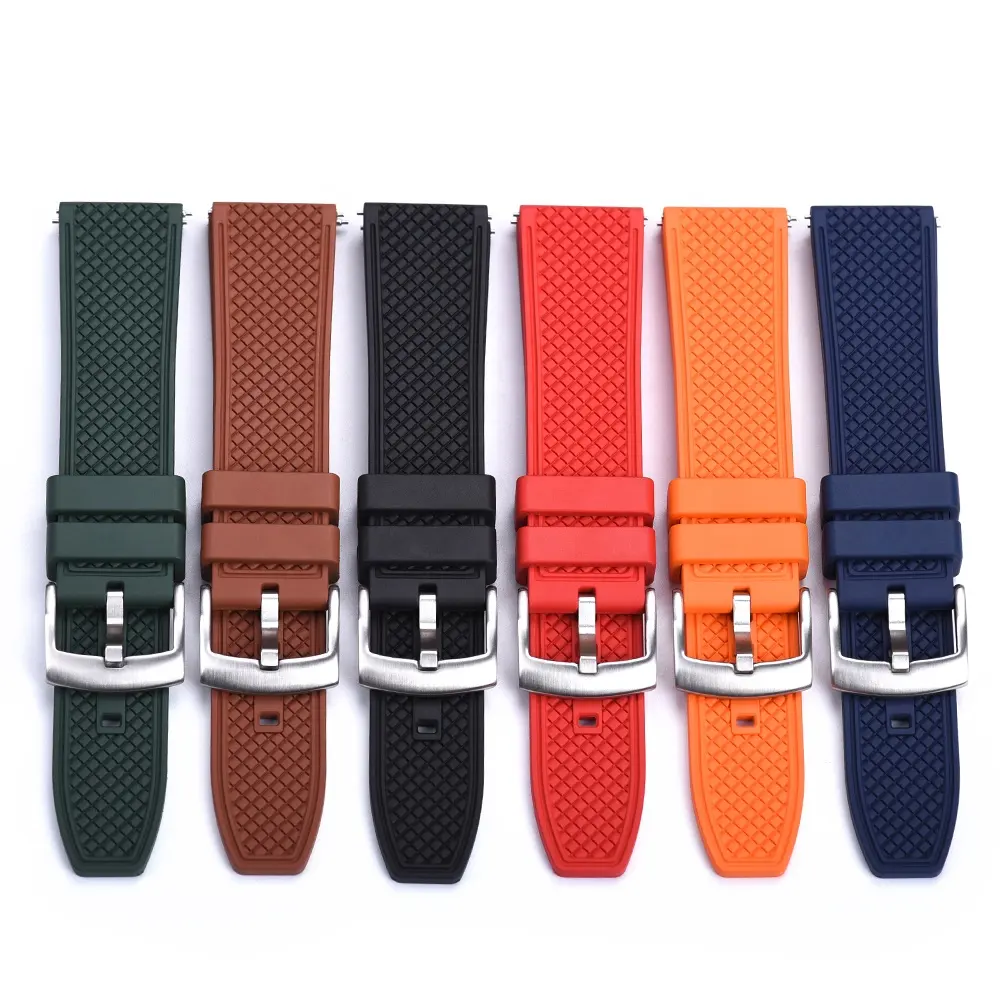 20mm FKM Watch Strap Quick Release Fkm Rubber Watch Bands Two Pieces For Diving Sports Watch Strap