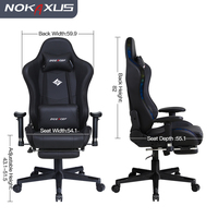 Chaise de jeu à LED Grande taille Racing Chaise de jeu RVB en cuir Pu noir avec lumières et haut-parleurs Chaise de jeu à LED E-sport pour PC