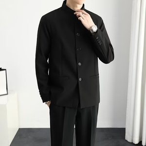Abito Casual con colletto rialzato Zhongshan <span class=keywords><strong>Blazer</strong></span> <span class=keywords><strong>doppiopetto</strong></span> da <span class=keywords><strong>uomo</strong></span> con chiusura a bottone per pantaloni antimosca abbigliamento per adulti taglie forti - Product Image 2