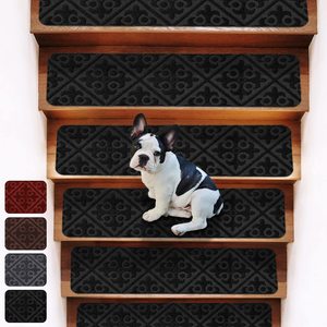 Stair Treads For Wooden Steps Indoor Non-Slip Stair Treads Carpet Self Adsorbing Rugs Brushed Embossing Stair Mat