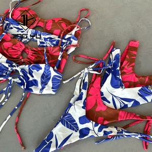 OEM Customized Double Sided Printed Swimwear Fabric Adjustable Mini Swimsuit Sexy Women Bikini Set - Product Image 2