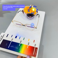 Outil de démonstration de test de lentilles anti-lumière bleue, modèle de section de globe oculaire humain, planche de test du spectre visible HEV UV