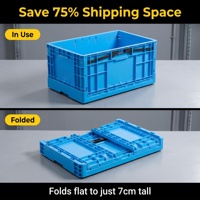 Caisse en plastique à parois solides pliable et empilable, conteneur pliable pour la logistique UE, avec poignées pour le stockage en entrepôt