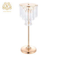 Support à fleurs en métal doré haut pour mariage, centres de table de mariage, vases en métal, décorations de table, fleurs en cristal métallique