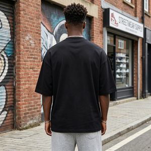 Wholesale Blank Solid Color Print T Shirt Heavyweight 100% Cotton Custom Logo Men Oversized Boxy fit Streetwear <b>Tees</b> 6655 - Product Image 3