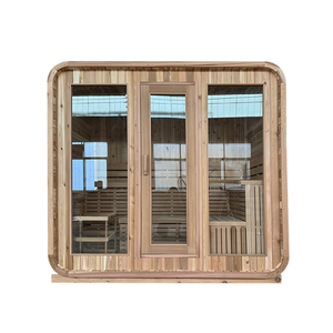 Sala de sauna cuadrada al aire libre para 2 personas con diseño de cabina de vapor seco y bosque - Product Image 1