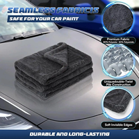 Serviette de lavage auto en microfibre torsadée sans bords 1200 g/m² de qualité supérieure, écologique, super absorbante, séchage rapide, ultra douce pour le detailing automobile