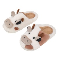 Mignon Animal fourrure pantoufle pour femmes hommes mode Kawaii moelleux hiver chaud pantoufles amoureux dessin animé ours en peluche maison chaussures