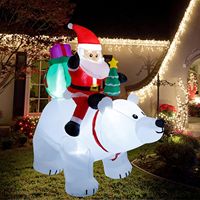 Decoraciones Navideñas para Exteriores, Globo Inflable con Luz LED, Modelo para Fiestas, de Poliéster