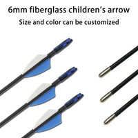 Enfants avec arc classique adolescent tir 6mm flèche en fibre de verre flèche émoussée en plastique plume cible entraînement tir à l'arc exercice