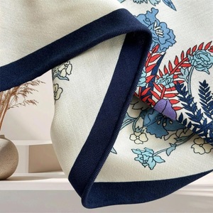 OEM Customized Logo <b>Single</b> Face Sides Printed Cotton <b>Flower</b> Scarf 120x120cm Headscarf - Product Image 3