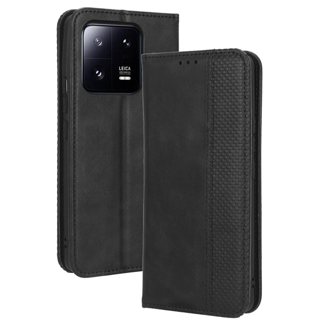 Luxury Mobile Accessories PU Leather Phone Case for Xiaomi 13 pro with internal TPU soft shell shockproof