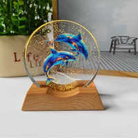 Lampe de nuit en cristal 3D, décorations lumineuses LED pour chevet, ciel étoilé, impression couleur, ambiance lumineuse nocturne, décoration de Noël, cadeau