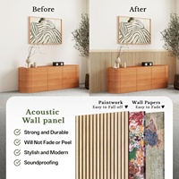 Panneaux acoustiques muraux en bois Akupanel en chêne blanc, panneaux acoustiques en bois lamellé-collé à 3 faces pour projets d'aménagement intérieur résidentiel et commercial