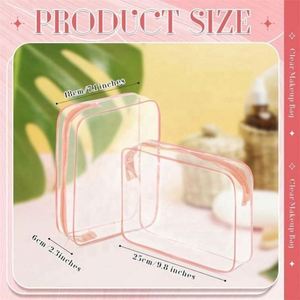 Trousse de Maquillage Imperméable Personnalisée et Tendance avec Fermeture Éclair en PVC Transparent et Motif Lettres pour Kit de Toilette de Voyage - Product Image 2
