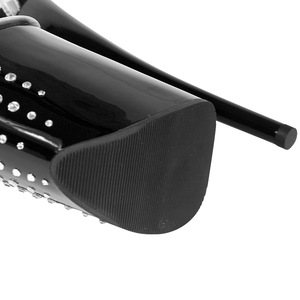 Tacones de aguja negros transparentes con diamantes y tiras, 20 cm, suela de goma, artículo popular de comercio electrónico internacional, envío rápido. - Product Image 4