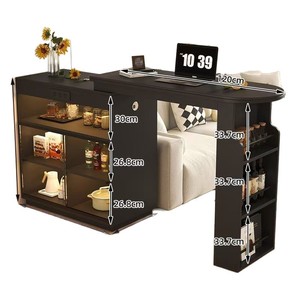 Bar Counter Partition Cabinet 120cm Retro Black <b>Storage</b> <b>Sideboard</b> With Sofa Divider Living Room Furniture - Product Image 1
