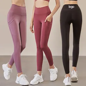 Entwerfen Sie Ihre eigenen hochwertigen Leggings nacktes Mädchen sexy Sport schweiß enge Yoga hosen