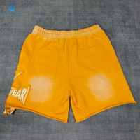 Shorts de survêtement amples personnalisés pour hommes BENTURA Streetwear, avec broderies et strass délavés en French Terry, idéaux pour le sport et la gym