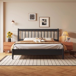 Nội Thất Phòng Ngủ Bộ Không Có Nệm Vua Nữ Hoàng Đôi Bằng Gỗ Đơn Giản Phổ Biến Giường Khung 1.8M Hiện Đại Giường - Product Image 5