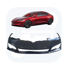 Followwish yeni durum araba parçaları Model S vücut kiti 1077925-00-A plastik ön tampon kapak paneli için Tow kanca ile Tesla - Product Image 1