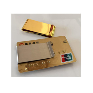 Clip para Billetes <span class=keywords><strong>de</strong></span> Acero Inoxidable Negro y Plateado, Clip Metálico para Tarjetas <span class=keywords><strong>de</strong></span> Crédito <span class=keywords><strong>de</strong></span> 3 Pliegues con Acabado Cepillado y Herrajes Estampados para <span class=keywords><strong>Hombre</strong></span> - Product Image 4