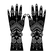 Autocollants de tatouage au henné temporaire colorés pour le corps entier, motifs marron, pochoirs de tatouage au henné sexy