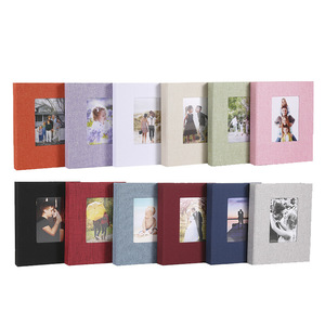 Álbum de fotos de lino superventas transfronterizo de 6 pulgadas, estilo intercalado con páginas interiores de PP con ventana, álbum de fotos - Product Image 6
