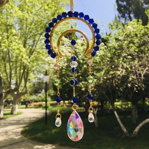 Attrape-soleil et pendentif lune en cristal Œil de Démon, style campagnard américain pour Noël et anniversaire - Product Image 1