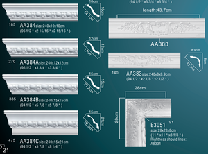 Nội Thất Bằng XỐP <span class=keywords><strong>PU</strong></span> Khuôn Chống Cháy Với Thiết Kế Pop Đồ Trang Trí Khuôn Vương Miện <span class=keywords><strong>PU</strong></span> Nhân Tạo Cho Khung Ảnh Cửa Nội Thất - Product Image 2