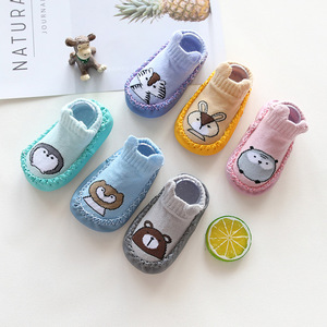 Nouveau bébé pantoufles décontractées chaussettes avec semelle en caoutchouc anti-dérapant respirant tricoté conception longue haute Logo motif mince pour enfants été - Product Image 2