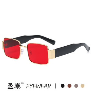 Eyewear <b>Square</b> Frame <b>Sunglasses</b> Gold Metal PC Lens UV400 Unisex Street Style - Product Image 5