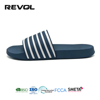 Sandales de sport pour hommes à rayures classiques, séchage rapide, antidérapantes, bleu marine, pour la piscine et la salle de sport en été