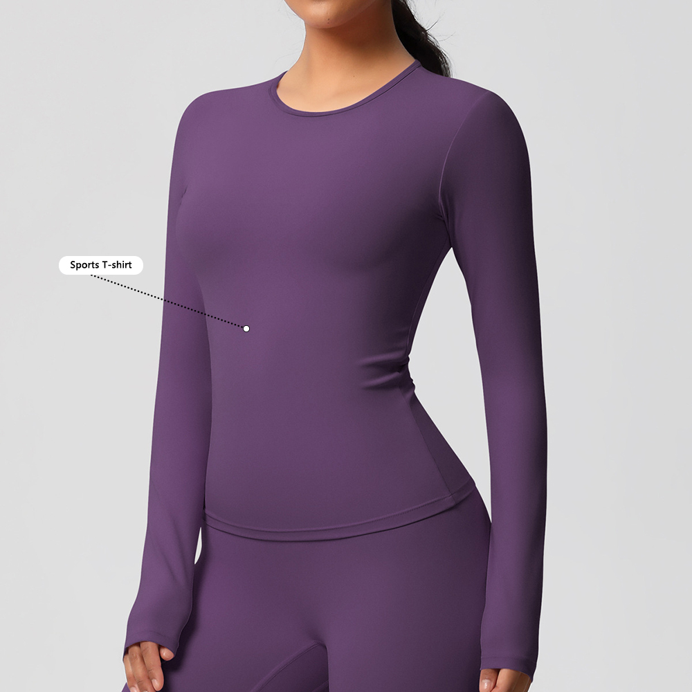 Wholesale Custom Quick Drying Lightweight Long Sleeve Shirt Soft Sweaty Stretchy Jogger Biker Running Fitness Sports Yoga Tops