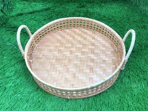 Meilleures ventes Plateau de service en bambou avec deux poignées et trous aérés Plateau de table en bois - Product Image 3