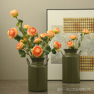 ดอกกุหลาบชาประดิษฐ์ ยี่ห้อ Yihua Floral Art แบบ 3 หัว สีส้มแชมเปญชมพู ตกแต่งบ้านสไตล์โมเดิร์น สำหรับตกแต่งโต๊ะภายในบ้าน - Product Image 1