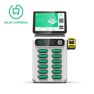通用预期自动售货机12槽电源银行共享站，带NFC触摸，适用于商业户外咖啡馆