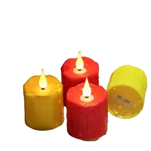 New LED Wickless Candle Tear Wave Shaped Rechargeable and Environmental Flickering Candle with Remote Control for Parties Home