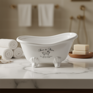 Tazón de cerámica para bañera, 20x9x10cm, decoración novedosa blanca - Product Image 3