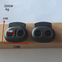 Bouchon de corde réglable à 2 trous de 8mm Boucle en plastique à ressort en nylon Bouchon de cordon pour boule à motif de vêtements