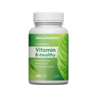 Capsules du complexe de vitamine B LIFEWORTH comprenant de l'acide folique et des vitamines B à spectre complet pour la santé immunitaire du cerveau