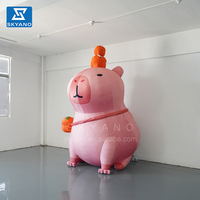 Modèle d'animal gonflable mignon personnalisé modèle de capybara sculpture gonflable d'animal en peluche mascottes d'entreprise personnalisées