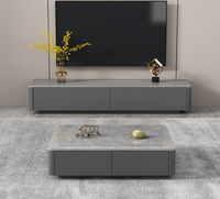 MEGA 2024 Meubles de salon modernes Armoire TV de luxe en métal et combinaison d'une table à thé Nouveau design de luxe léger