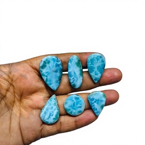 Lot de pierres précieuses lâches cabochon de larimar naturel mélange forme et taille dos plat lisse pierre semi précieuse au prix de gros - Product Image 1